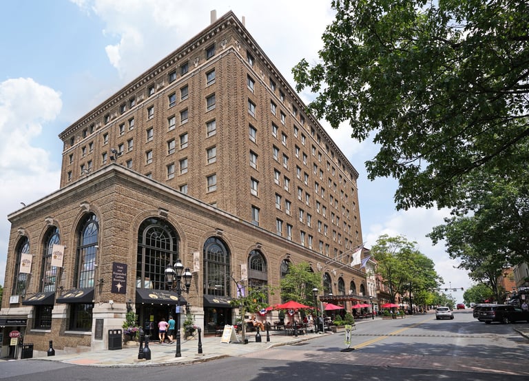 The historic Hotel Bethlehem on Main St in the heart of downtown Bethlehem, Pennsylvania