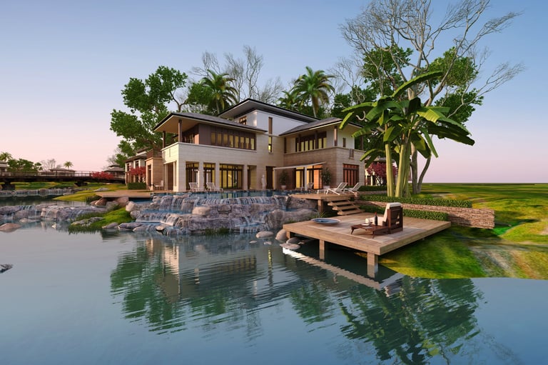 Luxury vacation property with waterfront access representing the premium mountain real estate investments in the Pocono Mountains