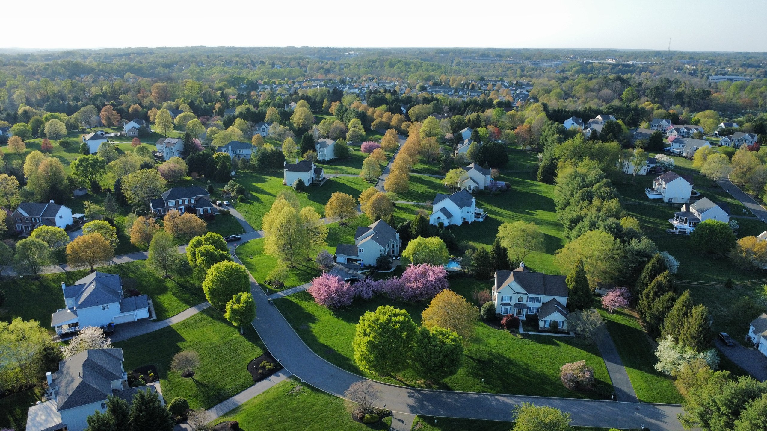 Aerial view of residential community
