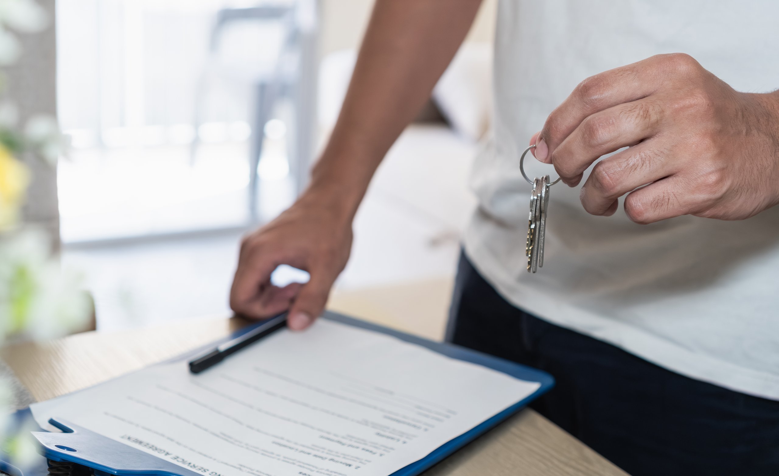 House keys and real estate documents